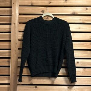 Uniqlo Black Waffle Knit Sweater